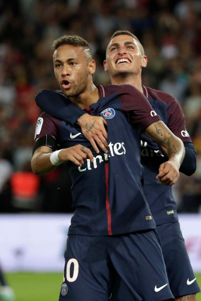  Neymar has scored three goals in his first two matches for PSG