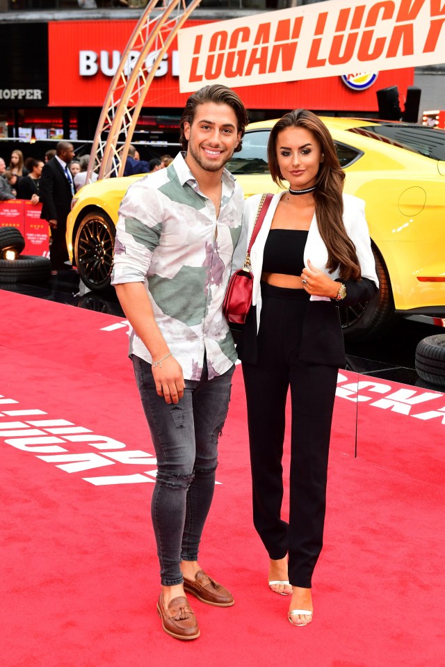 Kem Cetinay and Amber Davies at the premiere of Logan Lucky