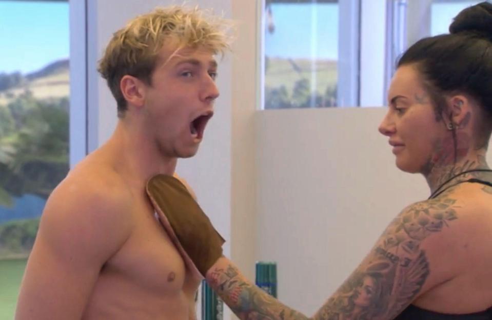 Jemma Lucy clearly enjoyed the practical joke, and trowelled the lotion on thick