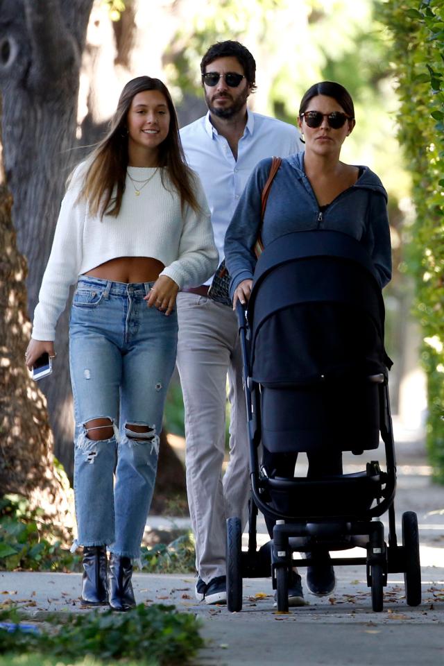  Danielle Bux was seen pushing the baby in a pram with her elder daughter Ella by her side