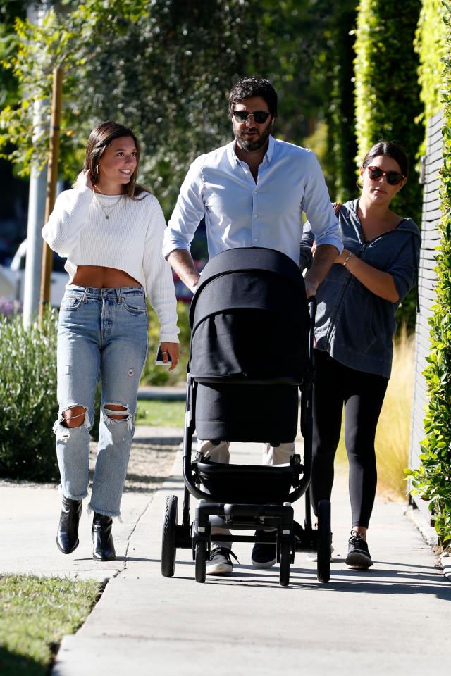  Romy's dad Nate also took a turn pushing the baby in her buggy