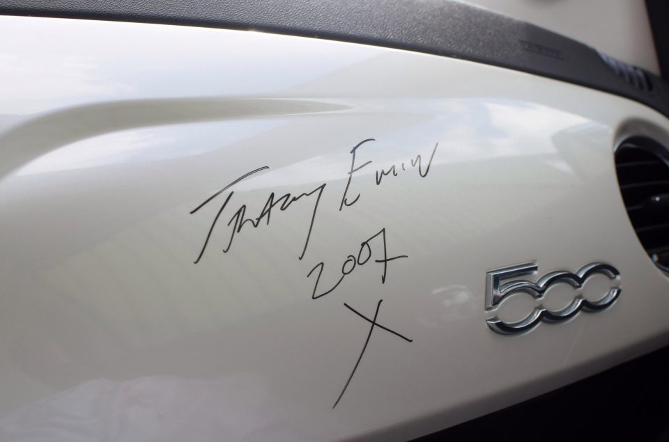  Tracey Emin's signature appears on the dashboard