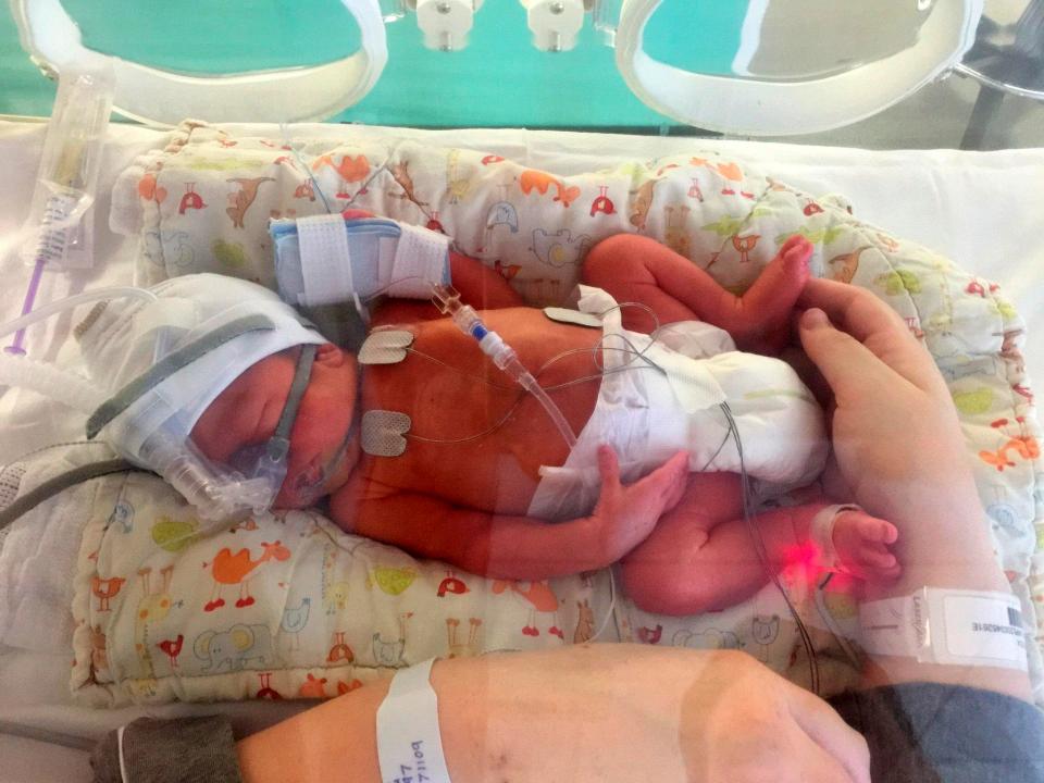 Thomas was kept on the neonatal ward for three weeks after he was born premature