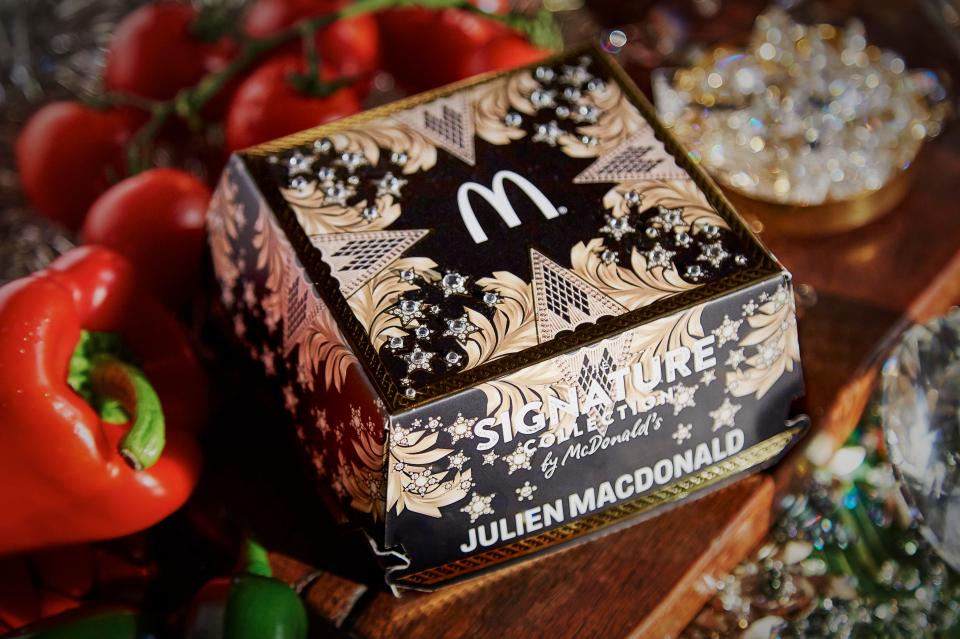  The premium Signature Collection burgers come in three flavours – The Classic, The BBQ and The Spicy - with the box designed by Julien Macdonald