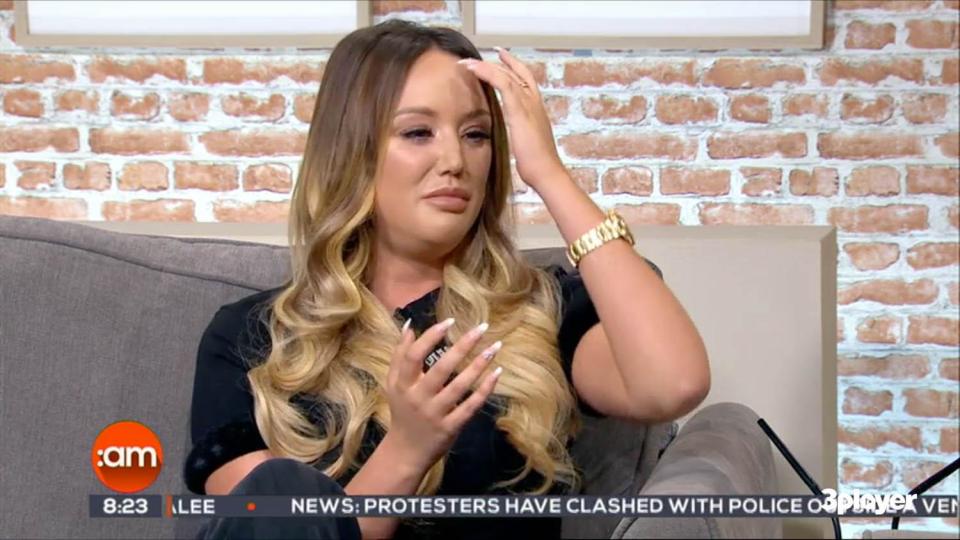  She broke down live on television just hours after Gaz's news had broke