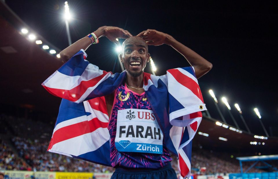  Jubilant Farah celebrates in trademark style after his victory