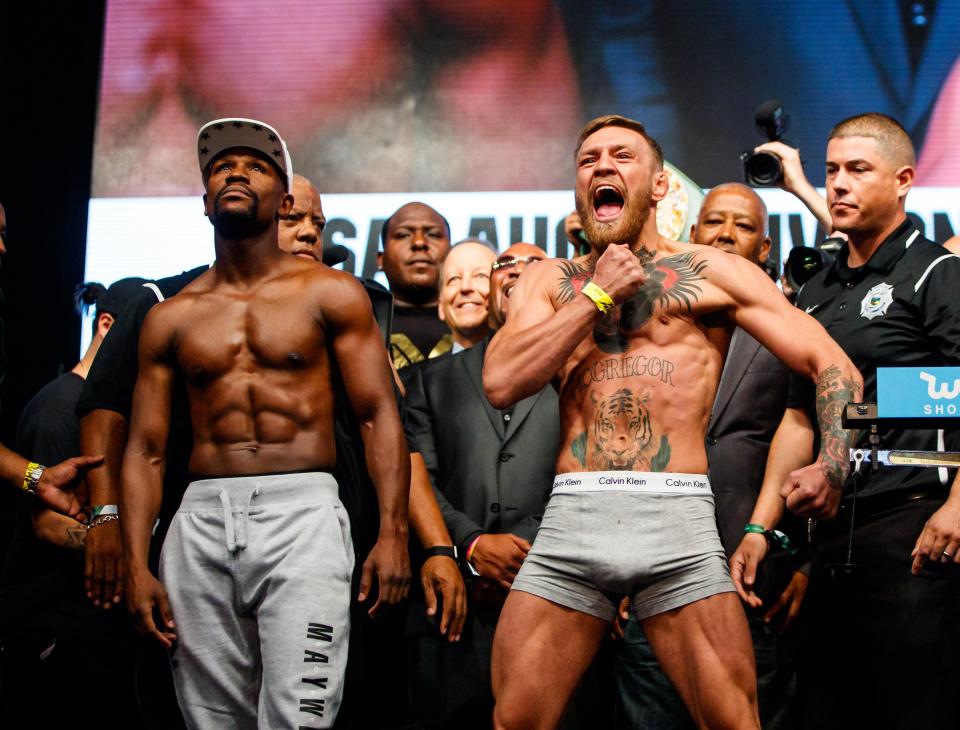  Conor McGregor whips the Irish fans into a frenzy at the weigh-in