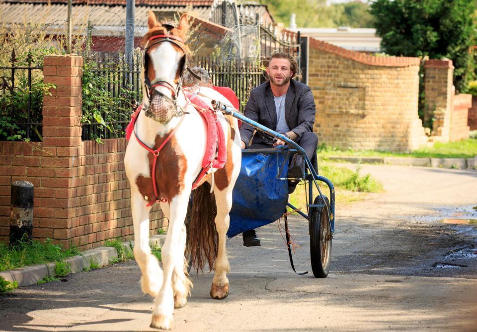  Tony takes out the horse-drawn carriage that is a traditional part of Gypsy life