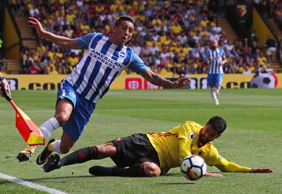 Miguel Britos catches Anthony Knockaert with shocking, dangerous tackle