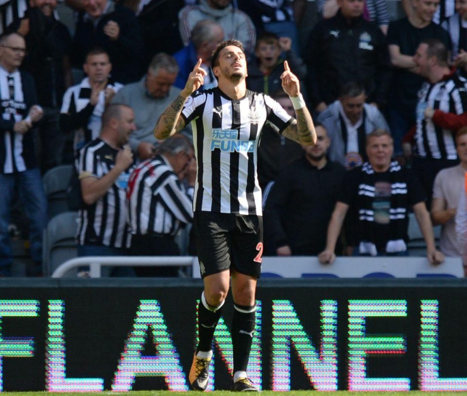  Joselu celebrates hitting the opener as Newcastle thumped West Ham 3-0 on Saturday to break their Premier League duck this season