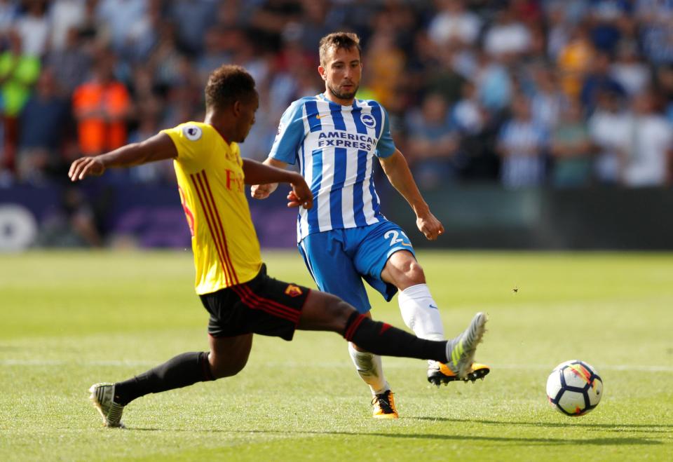  Markus Suttner battles as Watford go down to ten men