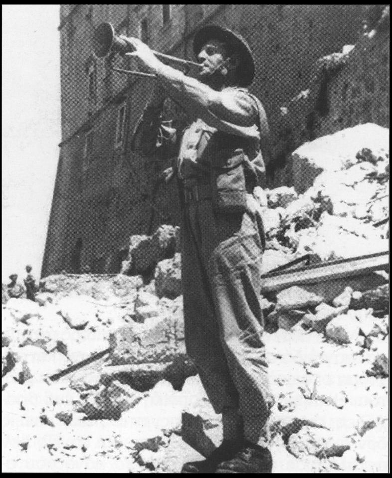  Following the German withdrawal order, a Polish flag was hoisted in front of the abbey and Master Corporal Emil Czech bugled the Krakow victory march