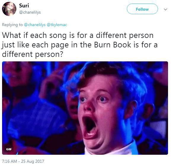  This fan hoped every song would be about a different celeb rival