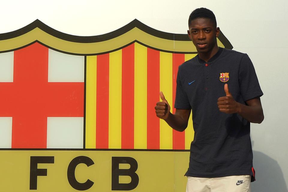  Ousmane Dembele is at the Nou Camp, having completed move to Barcelona