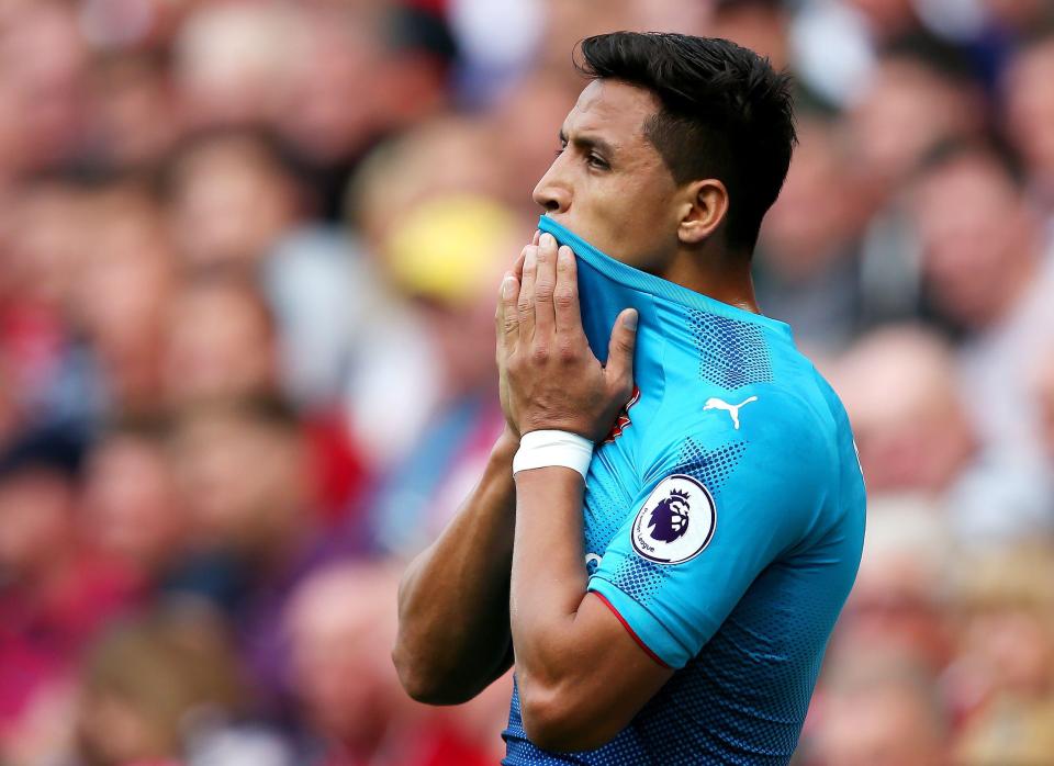  Alexis Sanchez looks unhappy at Arsenal but could be on the move soon