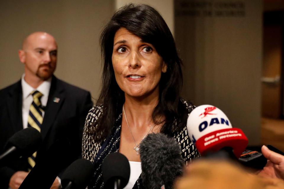  The move comes as the war of words between Kim Jong-un's state and America ramped up with US ambassador to the UN Nikki Haley declaring 'enough is enough'