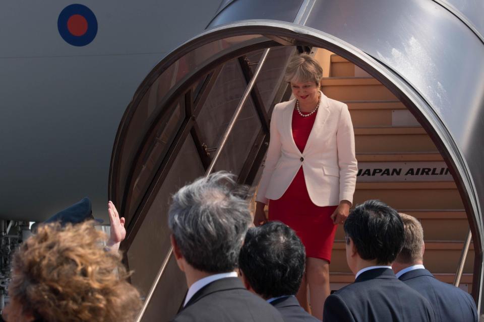  Mrs May will have two days of talks in Japan - just after a nuclear missile was flown over the country by North Korea