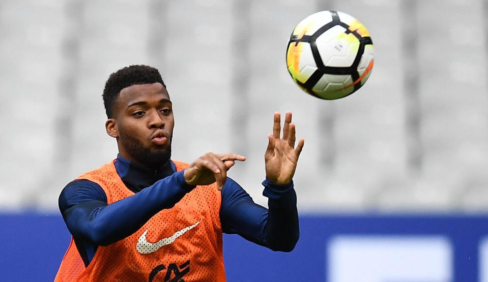  Lemar during a training session at the Stade de France with the Monaco side