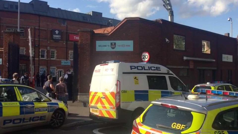  There was a huge police presence outside the ground this afternoon