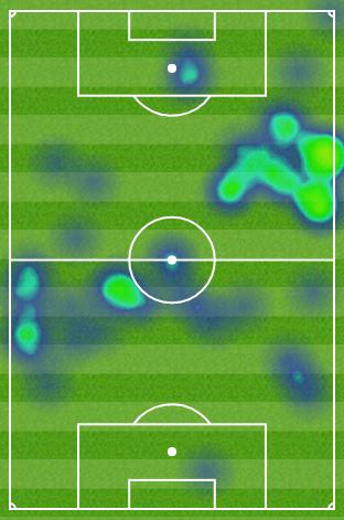  Wayne Rooney's heat map for the clash against Man City on Monday night