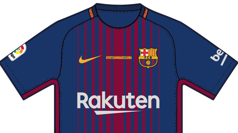 The front of the short will also has the #TotsSomBarcelona