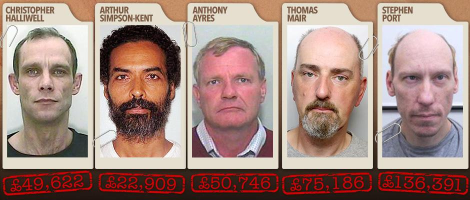  The convicted murderers and their legal aid amounts