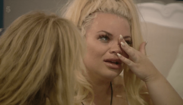  Trisha was in tears yesterday after finding out she was up for eviction