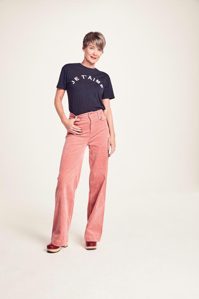  T-shirt, £16, Topshop; trousers, £49.99, Mango; clogs, £169, Swedish Hasbeens