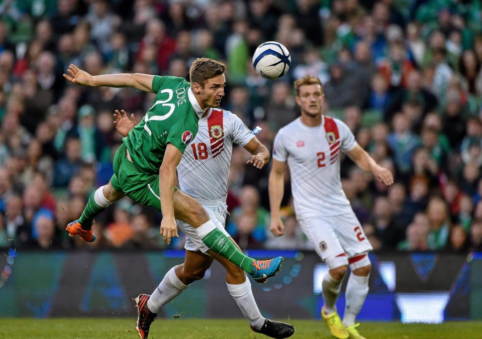  Doyle in action for Ireland against Gibraltar in 2014