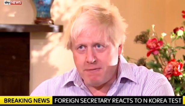  Foreign Secretary Boris Johnson called North Korea's nuclear test 'reckless'