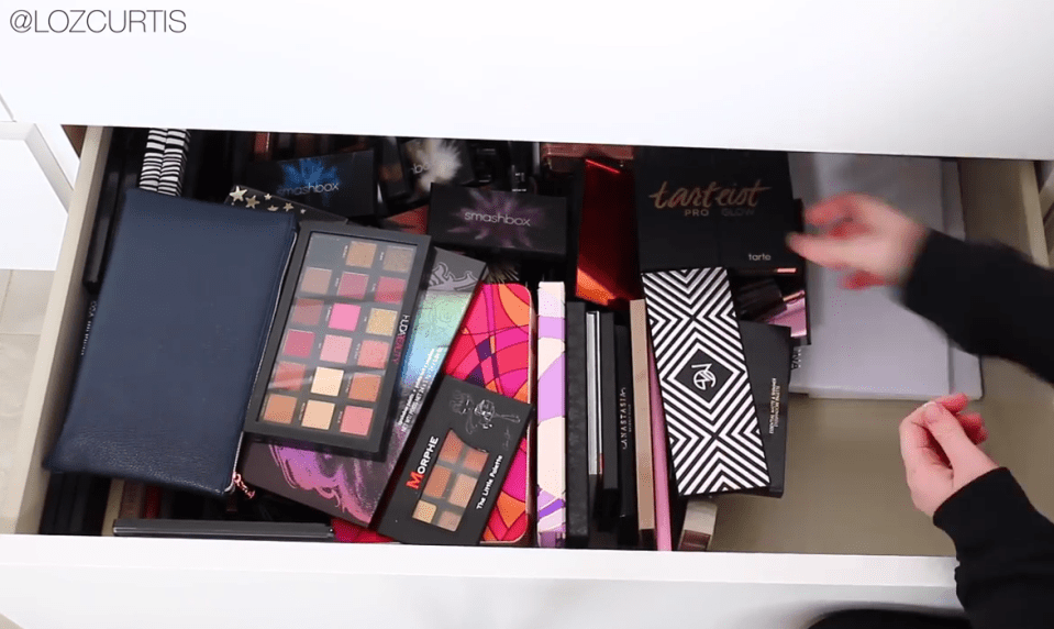  Lauren has numerous sought after palettes in her drawers - a mere drop in the ocean of her vast collection