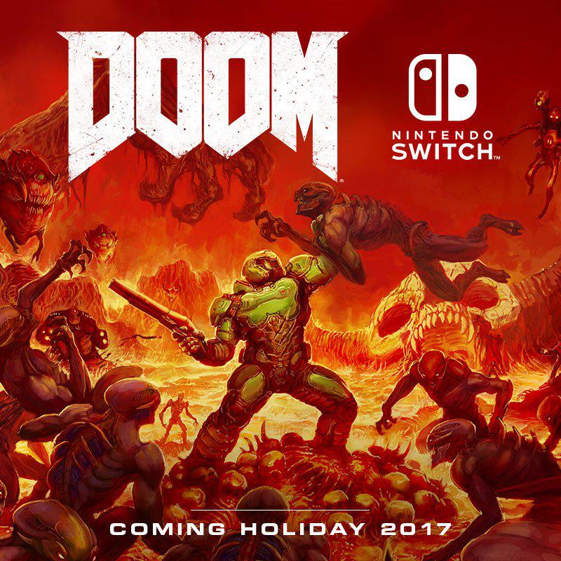 A poster for Doom, a violent game which is quite unlike the Nintendo’s normal family-friendly titles