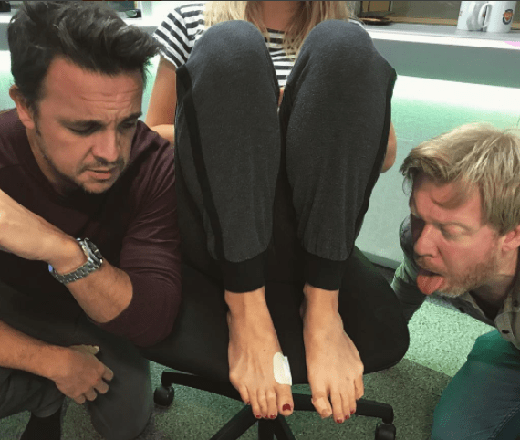 Gemma has revealed her battered feet