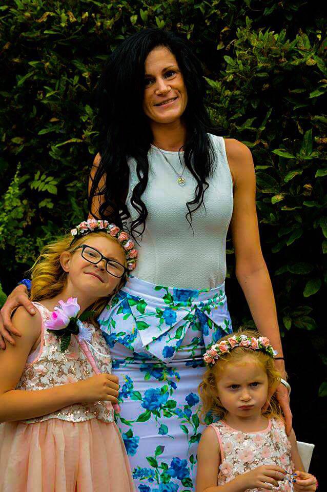  Rachel, pictured with Holly and her other daughter Kacey-Lee, eight, had tried to be polite when the stranger made conversation, but she soon wished she hadn't