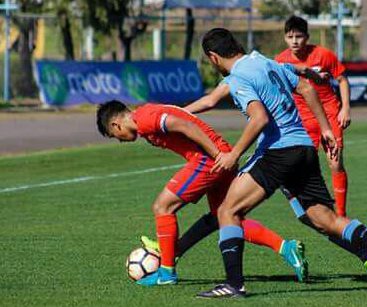  Barcelona target Sebastian Caceres in action for Uruguay Under-18s