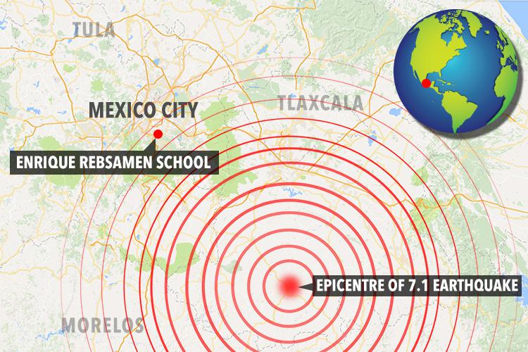 Hundreds took part in a rescue mission at Enrique Rebsamen primary school in a bid to find children trapped under the rubble 