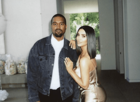  Kim seen with Kanye in April