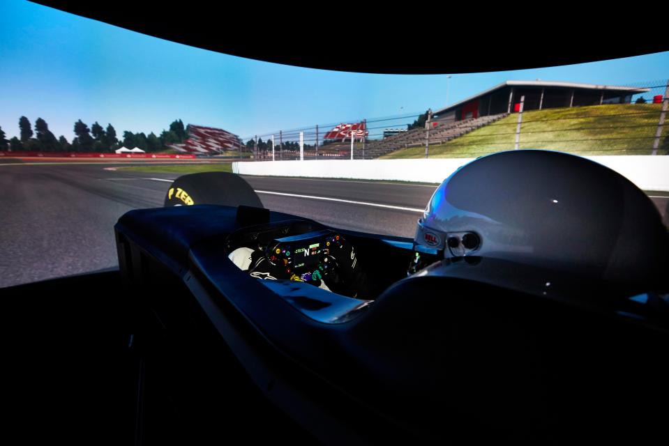  Simulator is state-of-the-art with drivers spending hours learning circuits and testing cars