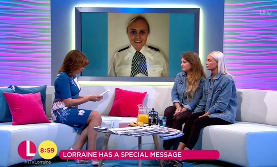  Lorraine read out a message from British Transport Police officer Jessica Bullough