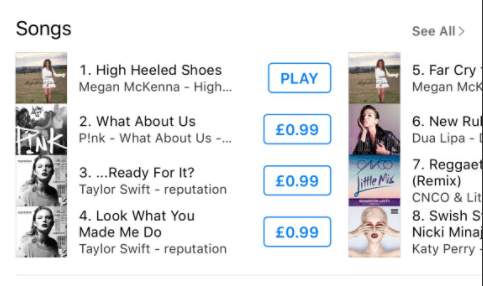  Megan's single shot to the top of the iTunes chart