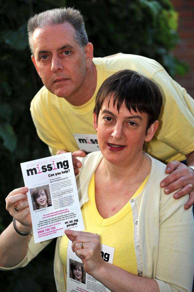  Parents Kevin and Glenys campaigning a year after Andrew went missing