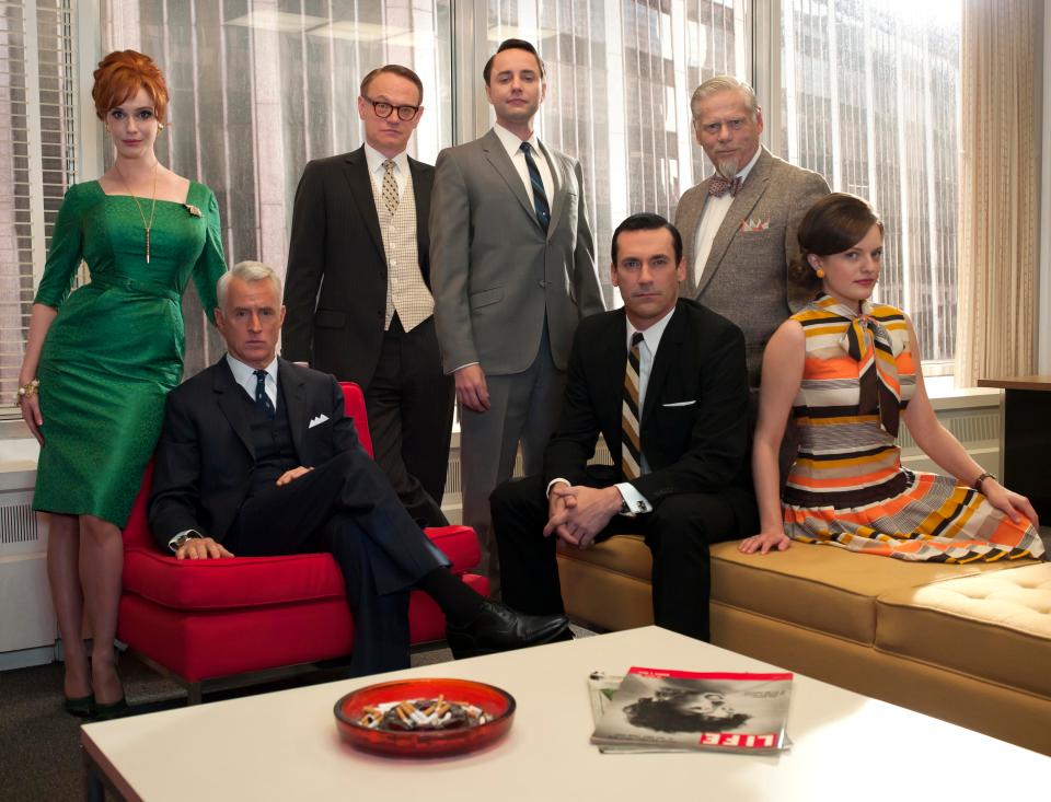  Pictured with her Mad Men co-stars. The ad agency based drama ran from 2007 until 2015