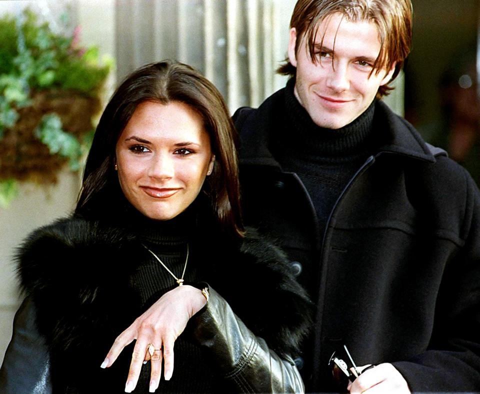 The celebrity couple announce their engagement in 1998