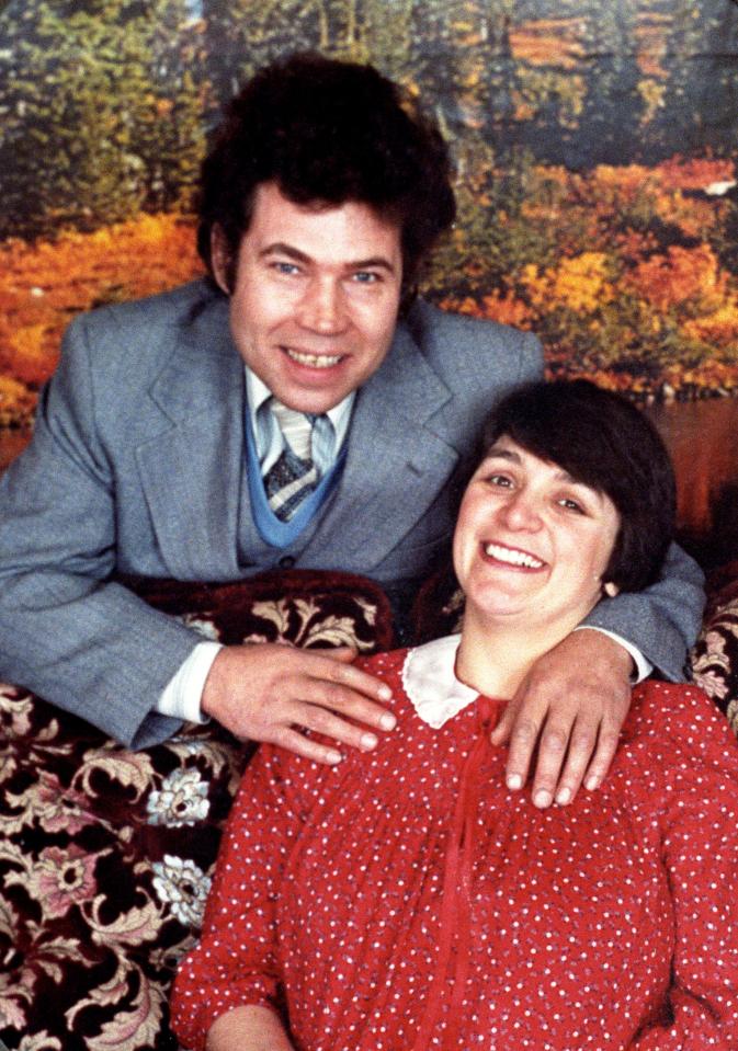  Rose, pictured with serial killer husband Fred West, was sentenced in 1995 for ten murders - but blames him for her horrific crimes