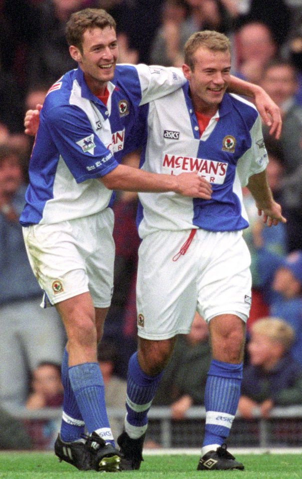  England frontrunners Chris Sutton and Alan Shearer were ideally suited to the Blackburn style in a title-winning season