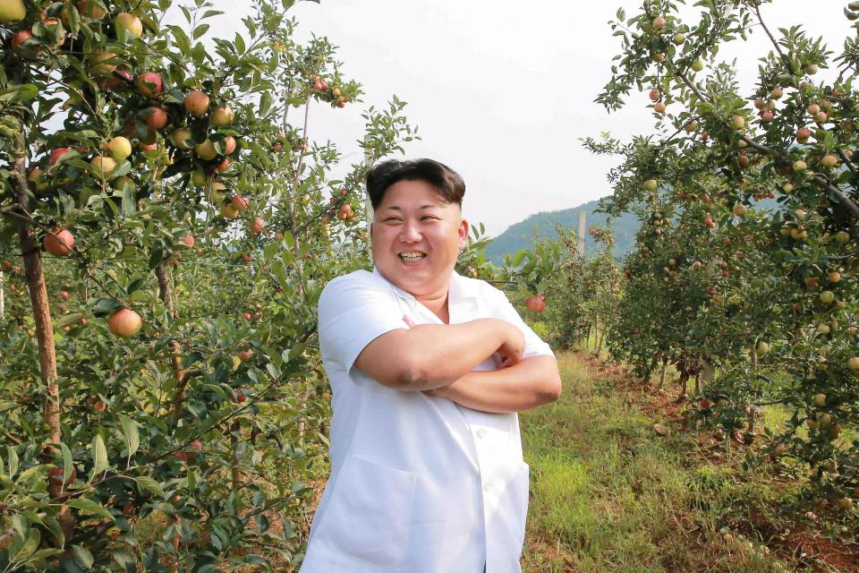  North Korean leader Kim Jong-un pictured in an orchard in his terrifying and secretive country