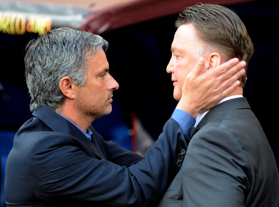  Jose Mourinho and Louis van Gaal ahead of 2010 Champions League final