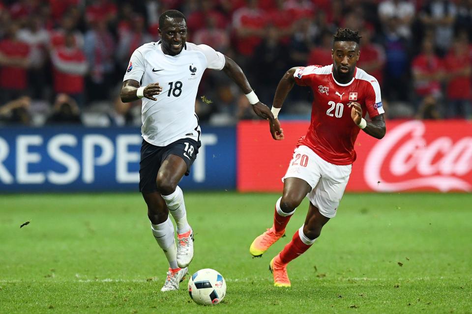  The defender in action at Euro 2016 with France's Moussa Sissoko