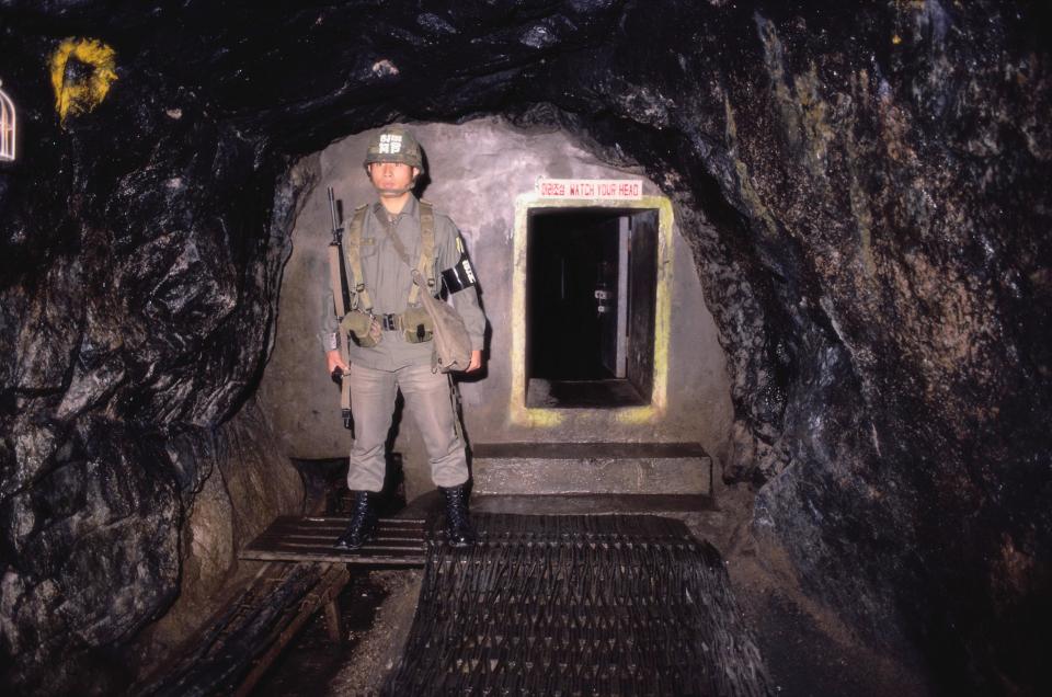  The entrance of an invasion tunnel under the DMZ between South and North Kore