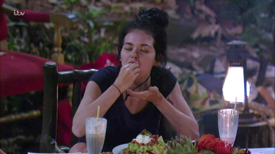  Scarlett gorging on luxury food after winning a task last year